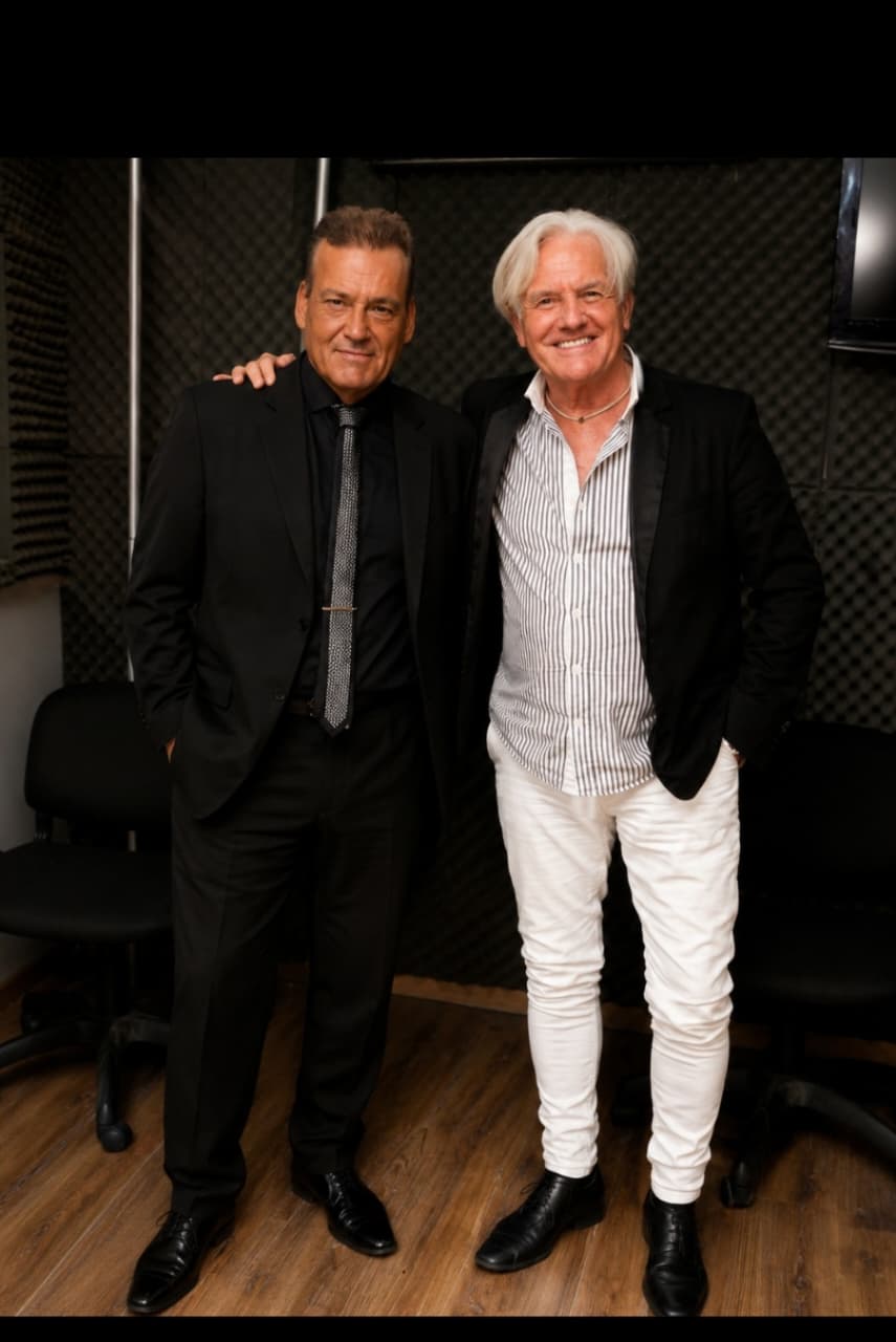 Horacio Pollini y Sergio Denis en estudio de grabación